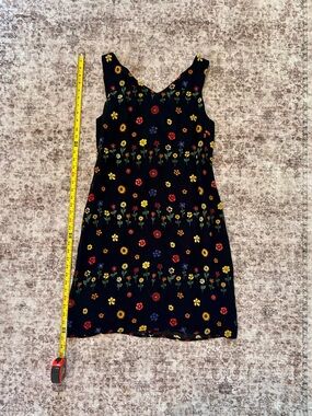 Harold's Black Floral Embroidered Mini Dress